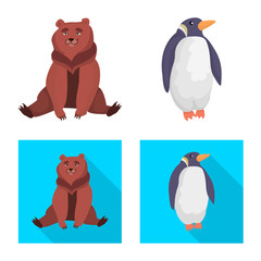 Isolated object of nature and fun logo. Collection of nature and entertainment stock symbol for web.