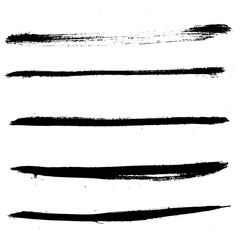 Vector Abstract black brush curl. Black and white engraved ink art. Isolated brush splash illustration element.