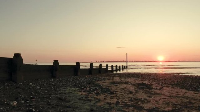 West Wittering beach near Chichester in West Sussex - United Kingdom at sunset - 25th of August 2019