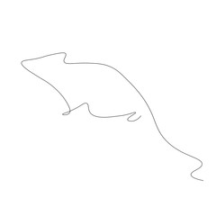 Rat silhouette line draw, vector illustration