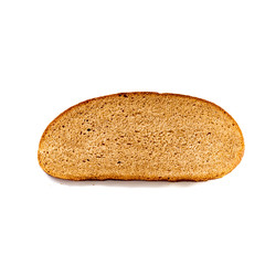 Rye bread with seeds on white isolated background