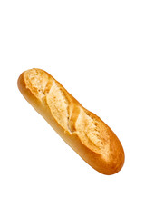 Mini baguette lying on a white isolated