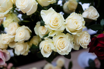 bouquet of white roses