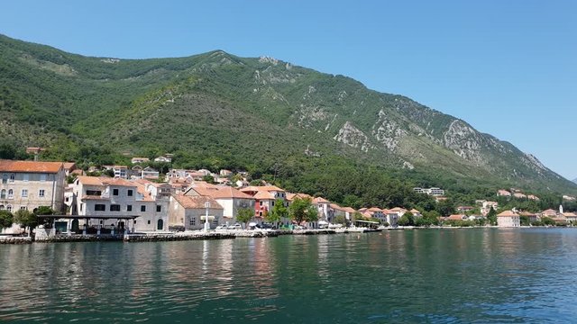 View of Prcanj from Kotor Bay, Montenegro