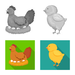 Isolated object of breeding and kitchen logo. Collection of breeding and organic stock symbol for web.