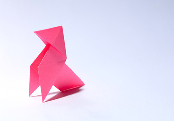 pink paper bird