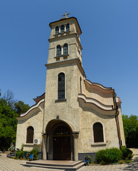 Fototapeta na wymiar Church Sv. Sv. Peter and Paul. Plovdiv. Bulgaria. Wide angle lens.