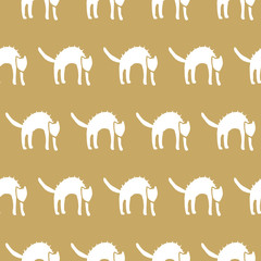 White cat in a snout seamless background