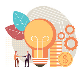 New fresh idea start up generation teamwork concept. Vector flat cartoon graphic design illustration