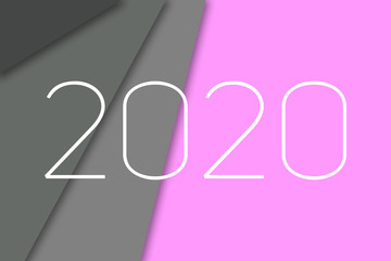 Text 2020, minimalistic stylish and modern design for covers, cards, postcards. Original creative background for the designer on the calendar, poster as a congratulation.
