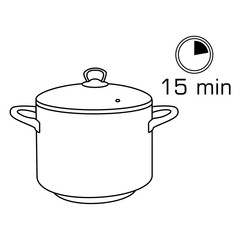 Cooking pan, pot isolated on white background.