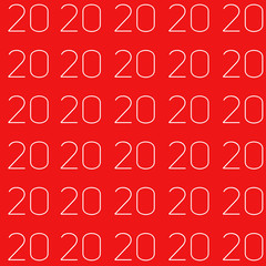 Text 2020, minimalistic stylish and modern design for covers, cards, postcards. Original creative background for the designer on the calendar, poster as a congratulation.