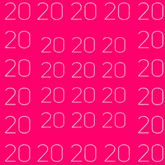 Text 2020, minimalistic stylish and modern design for covers, cards, postcards. Original creative background for the designer on the calendar, poster as a congratulation.