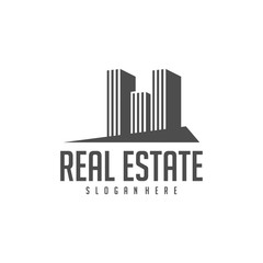 Obraz premium Building Idea logo template, Modern City logo designs concept, Real Estate logo Vector Illustration
