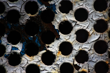 metal texture with holes old cracked paint