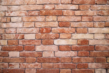 Brown brick wall background, closed up texture