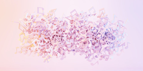 Infinite musical notes, Art and music 3d rendering conceptual background