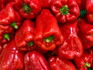 Red peppers in the market