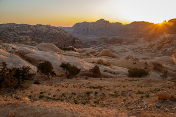 Road viewpoint to Petra near Wadi Musa, Jordan