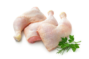 Fototapeta Raw chicken legs isolated on white obraz