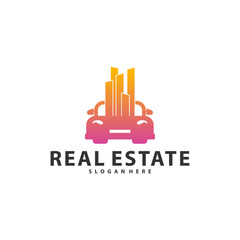 Obraz premium Car City Logo Vector Industrial symbol icon design illustration, Emblem, Design Concept, Creative Symbol, Icon