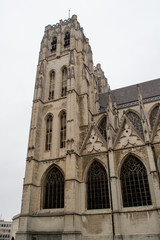 Fototapeta na wymiar Cathedral of St. Michael and St. Gudula in Brussels on December 29, 2018.