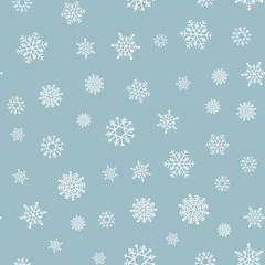 Seamless snowflake pattern. Merry Christmas holiday background. Happy New Year wrapping texture