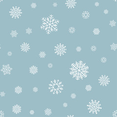 Seamless snowflake pattern. Merry Christmas holiday background. Happy New Year wrapping texture