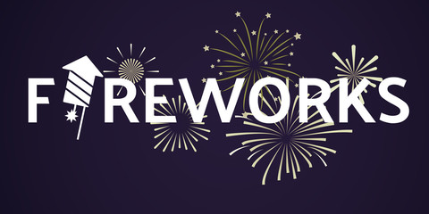 Fototapeta na wymiar Fireworks festive celebrating template