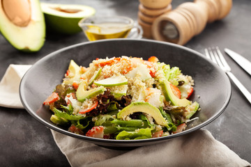 healthy salad with avacado