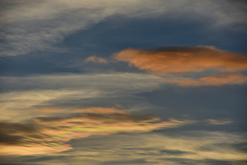 iridescence in a cloud of a beautiful sky