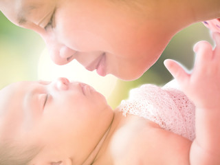 Obraz na płótnie Canvas cute baby newborn in lovely action