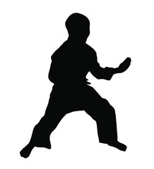 Kid karate stock vector silhouette