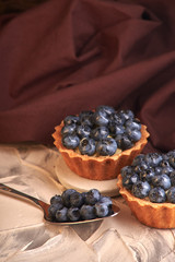 homemade sweet cakes with blueberry berries. delicious home baking