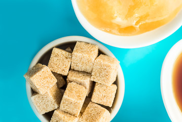 Different Kinds of Sugar and Sweeteners in the Bowls