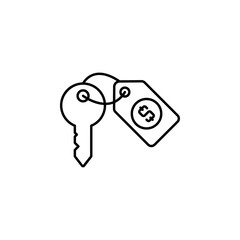 money, key line icon on white background