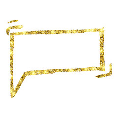 Gold glitter hand drawn Speech Bubble