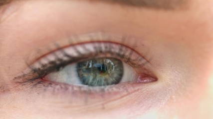 Female, blue eye and blond girl, Close up