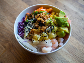 Traditional Hawaiian poke seafood dish