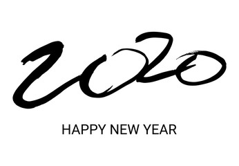 2020 black grunge lettering and hand drawn numbers