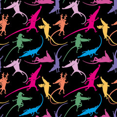 Christmas or New year seamless pattern with cute mice. Mouse. 2020 Winter background with mouse. Rat horoscope sign. Chinese year of Rat 2020. Happy New Year.