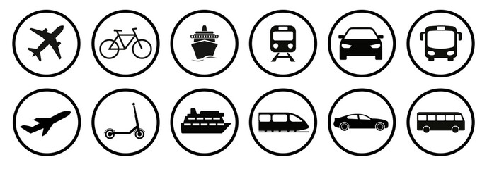 Set of standard transportation symbols
