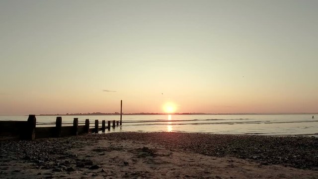 West Wittering beach near Chichester in West Sussex - United Kingdom at sunset - 25th of August 2019