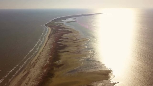 Sacalin Island, aerial view. A newly formed island between the Black Sea and Danube Delta.