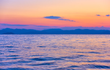 Fototapeta na wymiar Beautiful sundown over Aegean Sea
