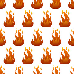 Seamless pattern with fire flame