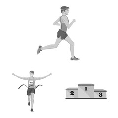Vector design of success and marathon symbol. Set of success and winner vector icon for stock.