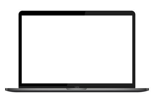 realistic modern computer laptop blank screen vector