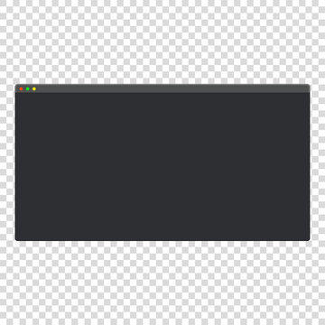 Dark Theme Modern Blank Computer Window Vector