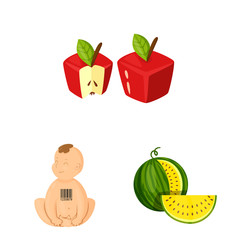 Vector design of modified and genetically symbol. Collection of modified and science vector icon for stock.